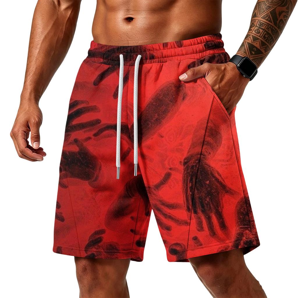 Herren lockere Shorts mit Taschen - Schichtstoff Fitness Training Strandshorts