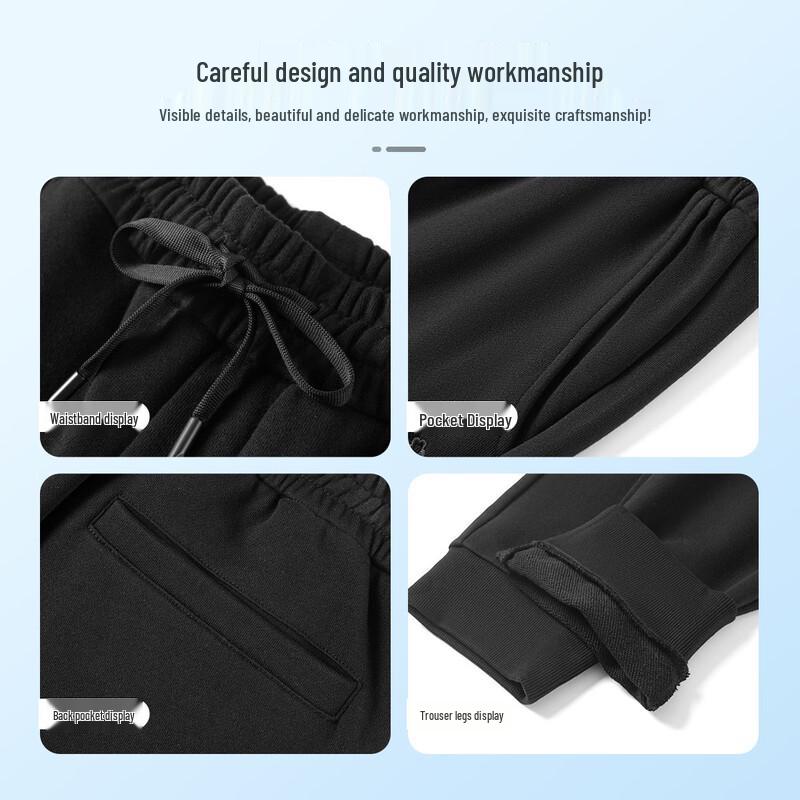 MONTAGUT Men's 100% Cotton Elastic Waist Tapered Joggers