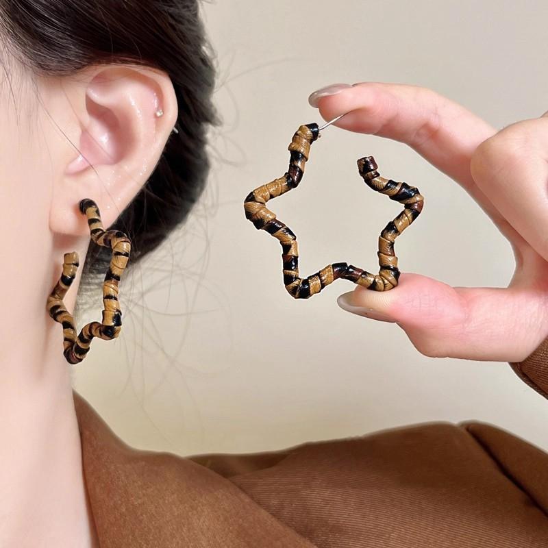 Maillard Design Minimalist Round Tiger Eye Stone Pendant Stud Earrings for Gothic Girls New Accessories Fashion Jewelry