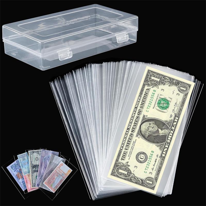 100pcs Paper Money Album Banknotes Currency Collection Sleeves Protector Bag Bill Souvenir Banknote Note Collection Bag