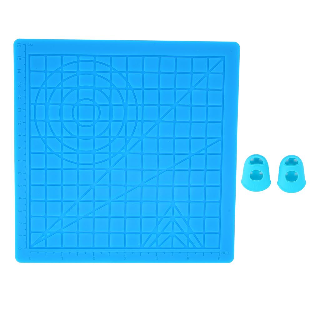 3D Design Mat Durable Elastic Flexible Convenient Silicone Template Pad with Finger Caps