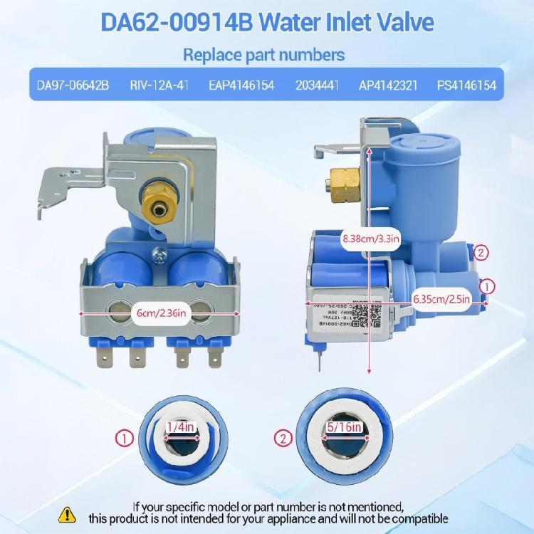 Refrigerator Water Inlet Valves Assembly DA62-00914B Ice Maker Parts Refrigerator Accessories Enhanced Durability