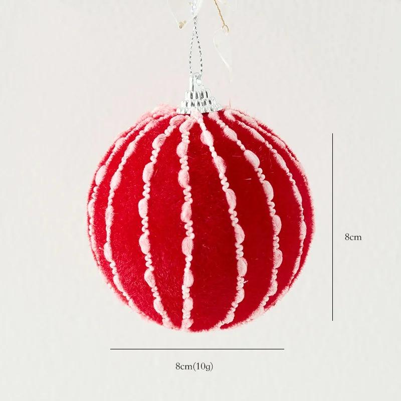 Candy Cane Christmas Tree Large Decoration Red White Velvet Lollipop Ball Pendant Luxury Hanging 2025 Xmas New Year Party Decors