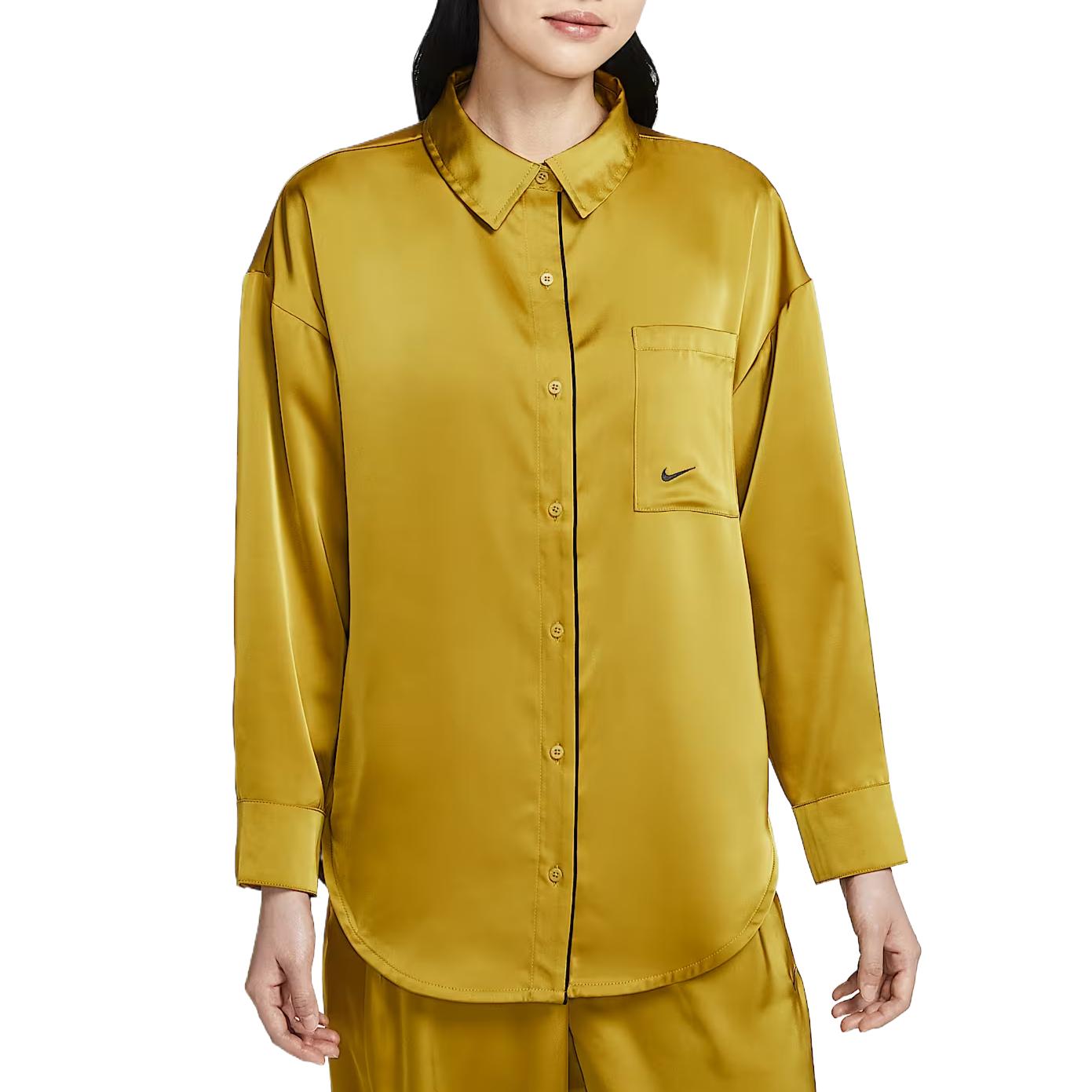 Nike Sportswear Oversized Pocket Solid Color Polo Shirt Women tops IM0576-322 S