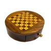 Échecs ronds en bois Nautical Mini Pocket Chess Traveling Chess Board Games Gift