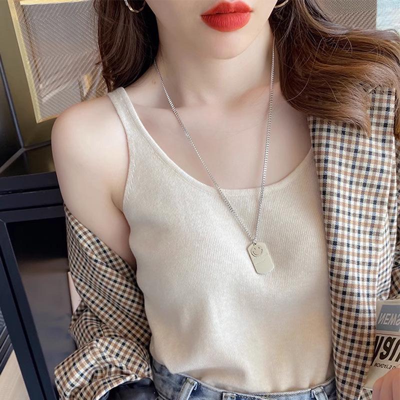 

Women s Ice Silk Knitted Camisole Vest - Niche Design for Layering Under Suits XL