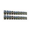 Elegant Gold Foil Blended Manicure Wearable Nail Tips - Chic Dark Style Fake Nail Stickers