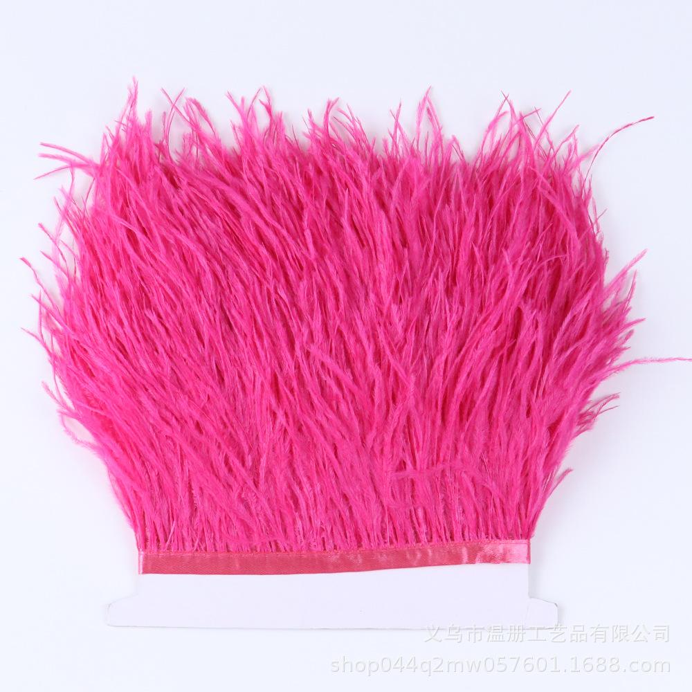 8-10Cm Ostrich Trim Khaki Feather Ribbon Fringe For Sewing High Quality Plumas Crafts Costumes Party Decoration