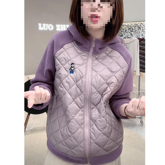 

2025 Women s Street Style Hooded Cardigan Sweatshirt - Early Autumn Versatile Heavyweight Zipper Hoodie with Long Sleeves 2XL - recommended for 130-145 lbs ярко-розовый