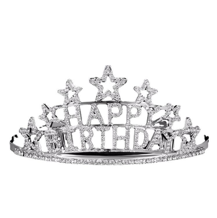 Party crown five-pointed star letter hair crown HAPPY BIRTHDAY birthday crown cake decoration