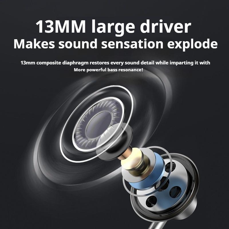 Metal 9D Surround Bass Type C&3.5mm Headphones Wired Control Headsets With HD Mic Earbuds For iPhone15/16 for Samsung Earphones