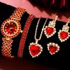 Ladies Cornucopia Diamond Watch Set Bracelet Accessories Fashion Quartz European Beautiful Women Watch Set