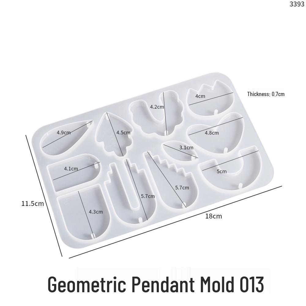 DIY Geometric Pendant & Earring Silicone Mold Set - Heart, Rectangle, Triangle, Water Drop Designs