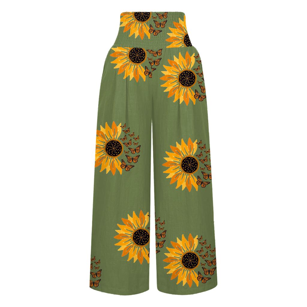 Women's Casual Workplace Color Temperament Trousers Loose Wide Leg Pants