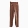 2025 Autumn/Winter Women's Slimming High-Waisted Faux Leather Leggings