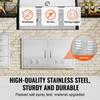 VEVOR BBQ Access Door, 914x534 Mm Double Outdoor Kitchen Door, Stainless Steel Flush Mount Door, Wall Vertical Door with Handles and Vents