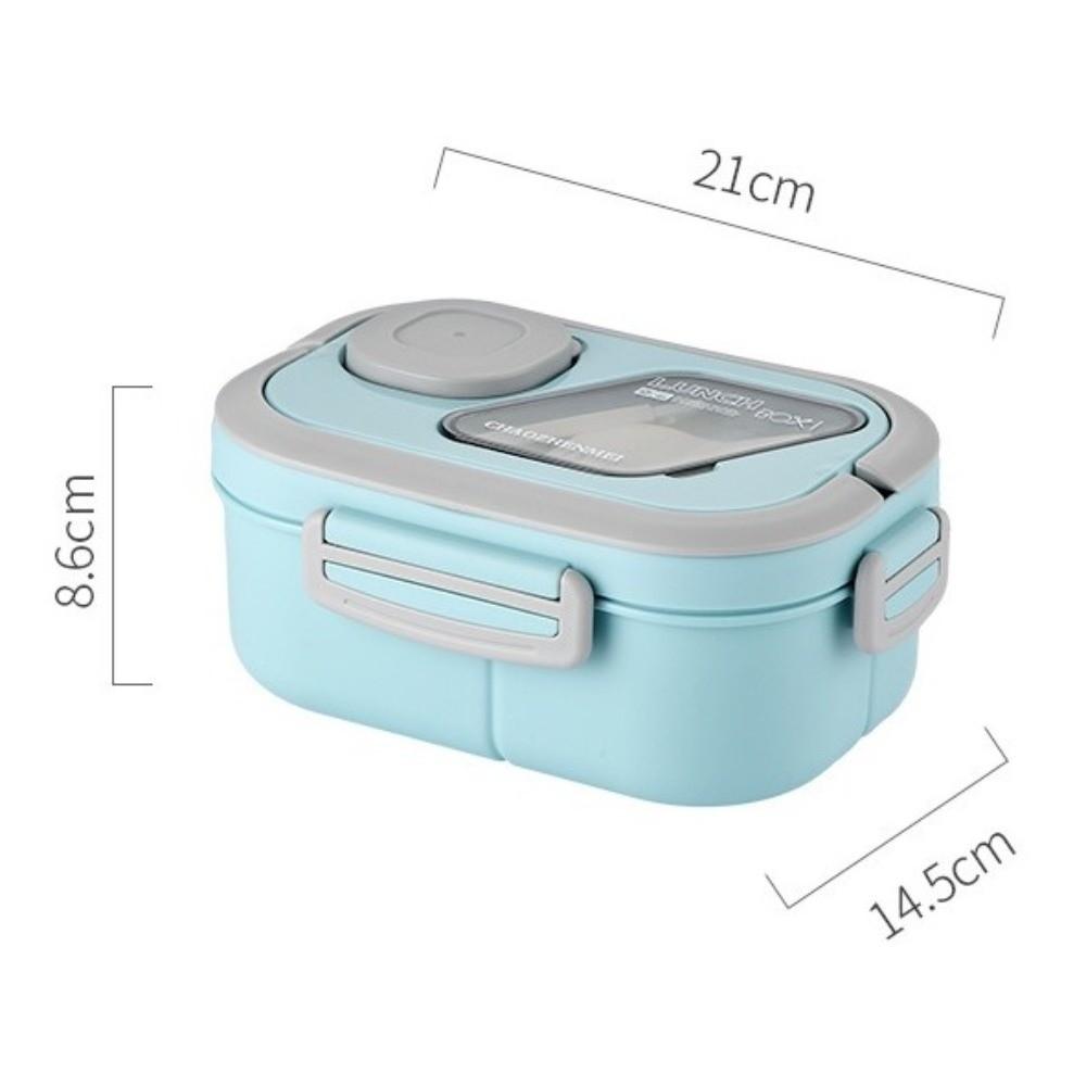New Double-layer Insulated Lunch Box Fresh-keeping Leak-proof Lunch Container Plastic with Spoon Food Storage Box for Adults