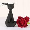 Cat Desk Decor 3D Printed Meditating Figurine, Modern Abstract Sculpture with Cross-Legged Pose, Narrative Space Decoration Minimalist for Office