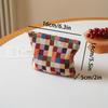 Colorful Plaid Zipper Design Women's Makeup Bag Small Cosmetics Storage Bag Portable Coin Purse Inner Tank Commuter Card Bag