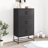 VidaXL Buffet noir 68,5x38,5x123,5 cm acier, armoire, armoire latérale, armoire de rangement, armoire, placard, buffet haut, 846488