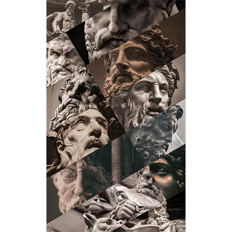 Modern Abstract Greek Statue Poster Zeus Plaster Sculpture Art Canvas Painting David Art Prints Wall Picture for Living Room