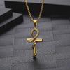 Ancient Egyptian Anka Pendant Retro Serpentine Cross Trendy Men and Women Versatile Personalized Necklace Accessories