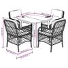 VidaXL Ensemble à Manger de Jardin avec Coussins 5 pcs, Table et Chaises de Patio, Meubles d'Extérieur Terrasse, Moderne, 3212174