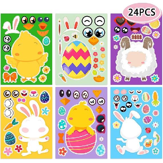 24 Sheets 8.27''×5.9'' Make Your Own Robot Stickers for Kids Toddlers, Make a Face Stickers for Kids Party Favors Activities