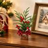 Wood Base Christmas Tree with Faux Branch Detail for Desk, Shelf, Counter, Entry Table, and Shop Front Display