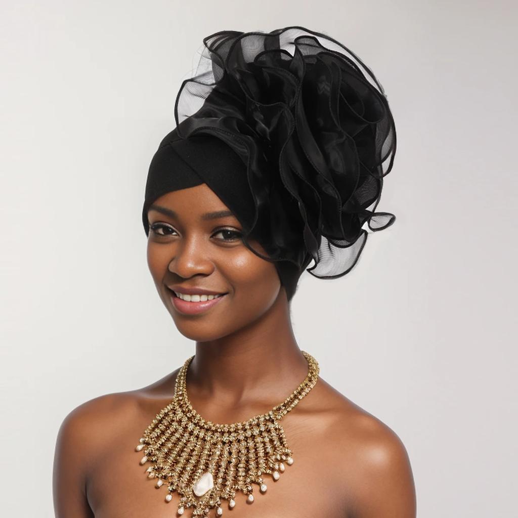 Big Flower Turban Cap for Women