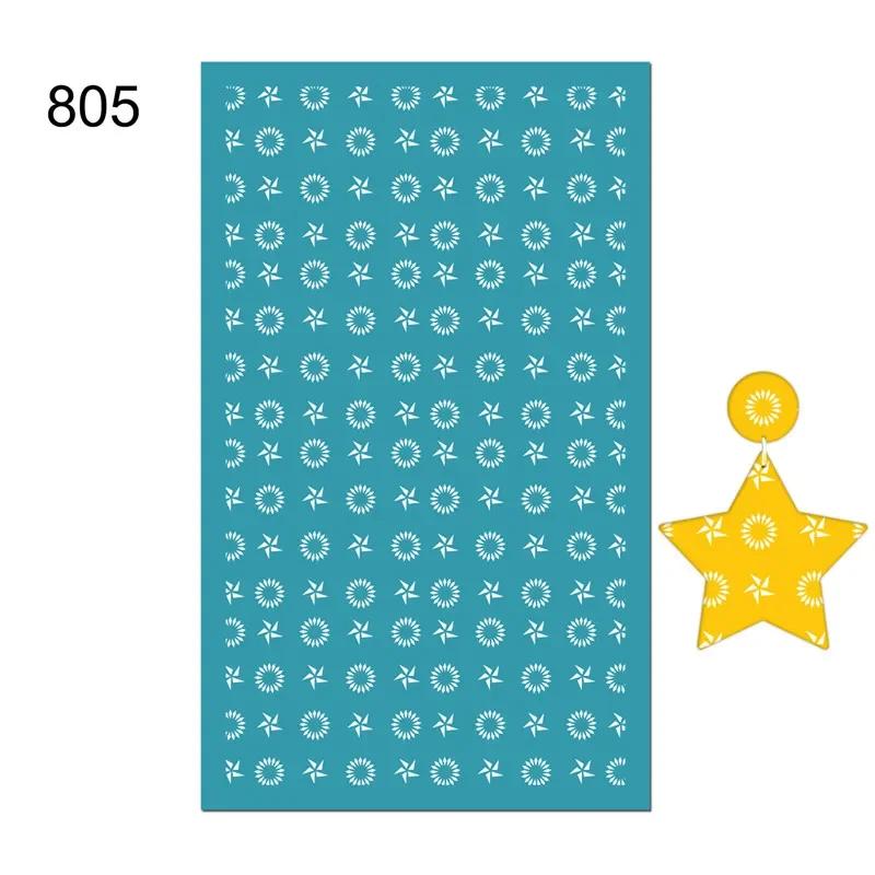 New Self-Adhesive Silk Screen Stencils for Polymer Clay Leaf Flower Decor Reusable Mesh Transfer Printing Earring Jewelry Making