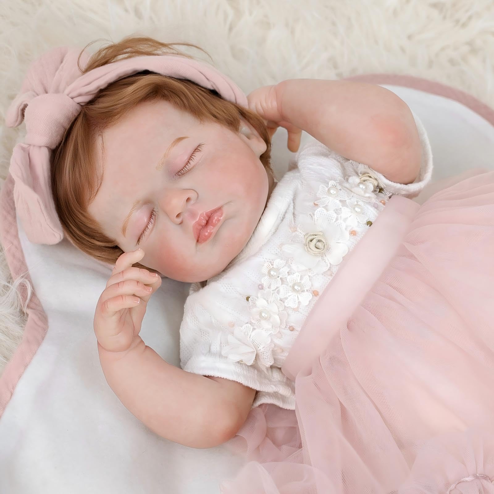 

Кукла-реборн Cloveray со сменной одеждой из ткани, подвижная, ручной работы, реалистичная кукла-младенец с магнитной соской, идеальный подарок на день рождения, 20 дюймов (приблизительно. 50см) розовый