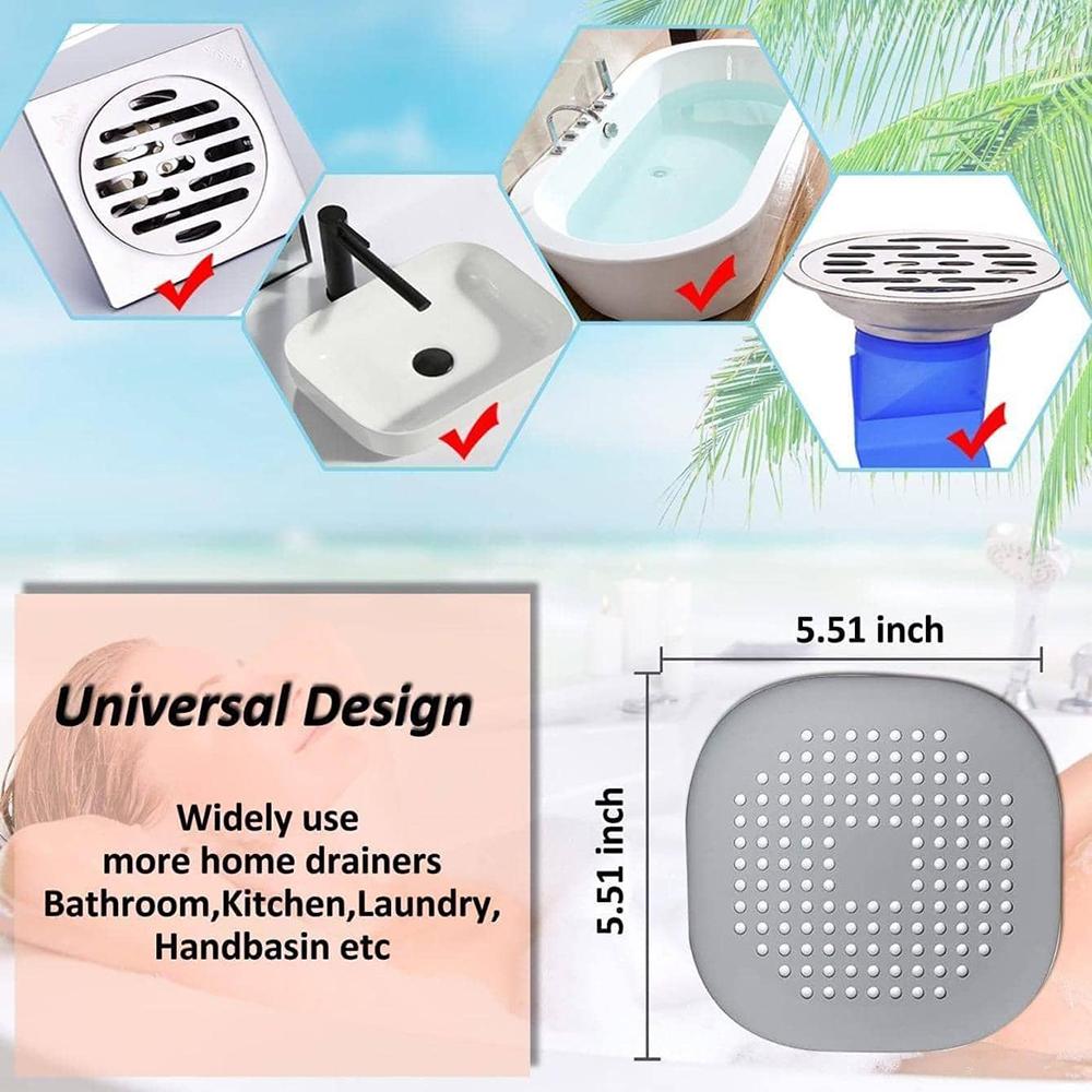 Anti-blocking Silicone Pad Floor Drain Filter Toilet Kitchen Sewer Bathroom Hair Anti-blocking Suction Cup Anti-odor Floor Drain
