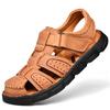 Men's Summer New Casual Sandals Genuine Leather Soft Bottom Non-Slip Beach Slippers Trendy