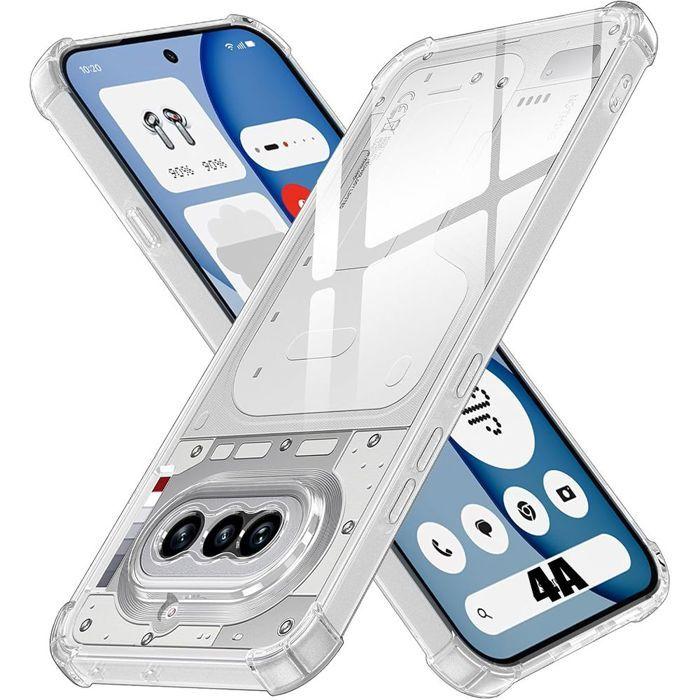 Coque pour Nothing Phone 4a, Silicone Anti-Rayures Antichoc Coins Renforcés Transparent