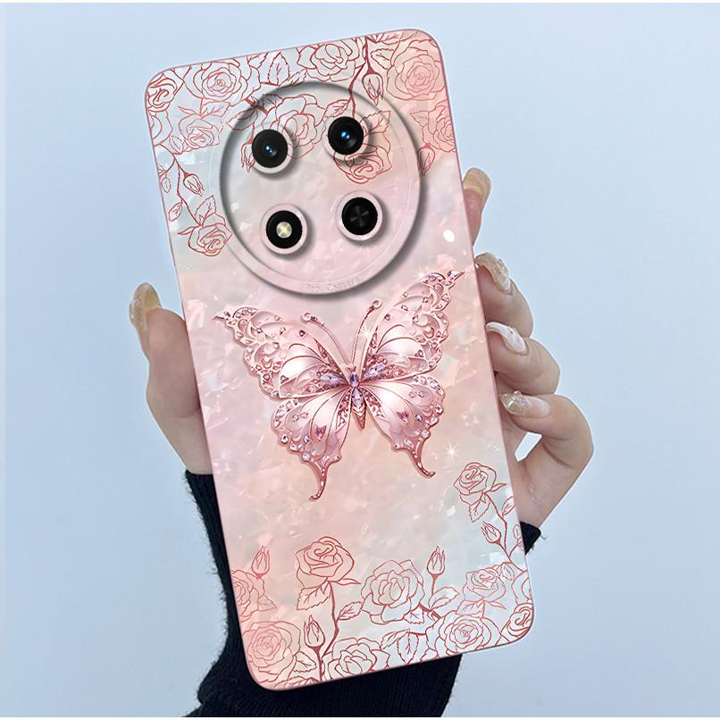 For Honor X9C 2024 Case Simplicity Flower Liquid Soft Silicone Back Cover for HonorX9c X 9C Phone Funda Magic7 Lite Bumper Shell