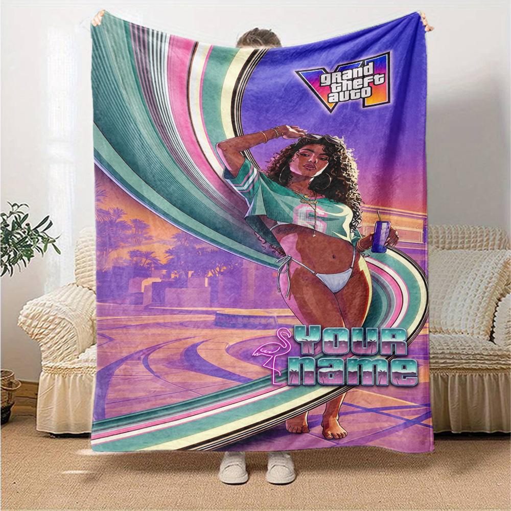 Gta Personalized Name Blanket Gift Personalized Blanket Comfortable Throw For Couch Home Decor Bed Sofa for All Occasions