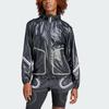 Adidas X Stella McCartney Letter Logo Print Zip-Up Hooded Jacket Women Jacket Black White IN5041