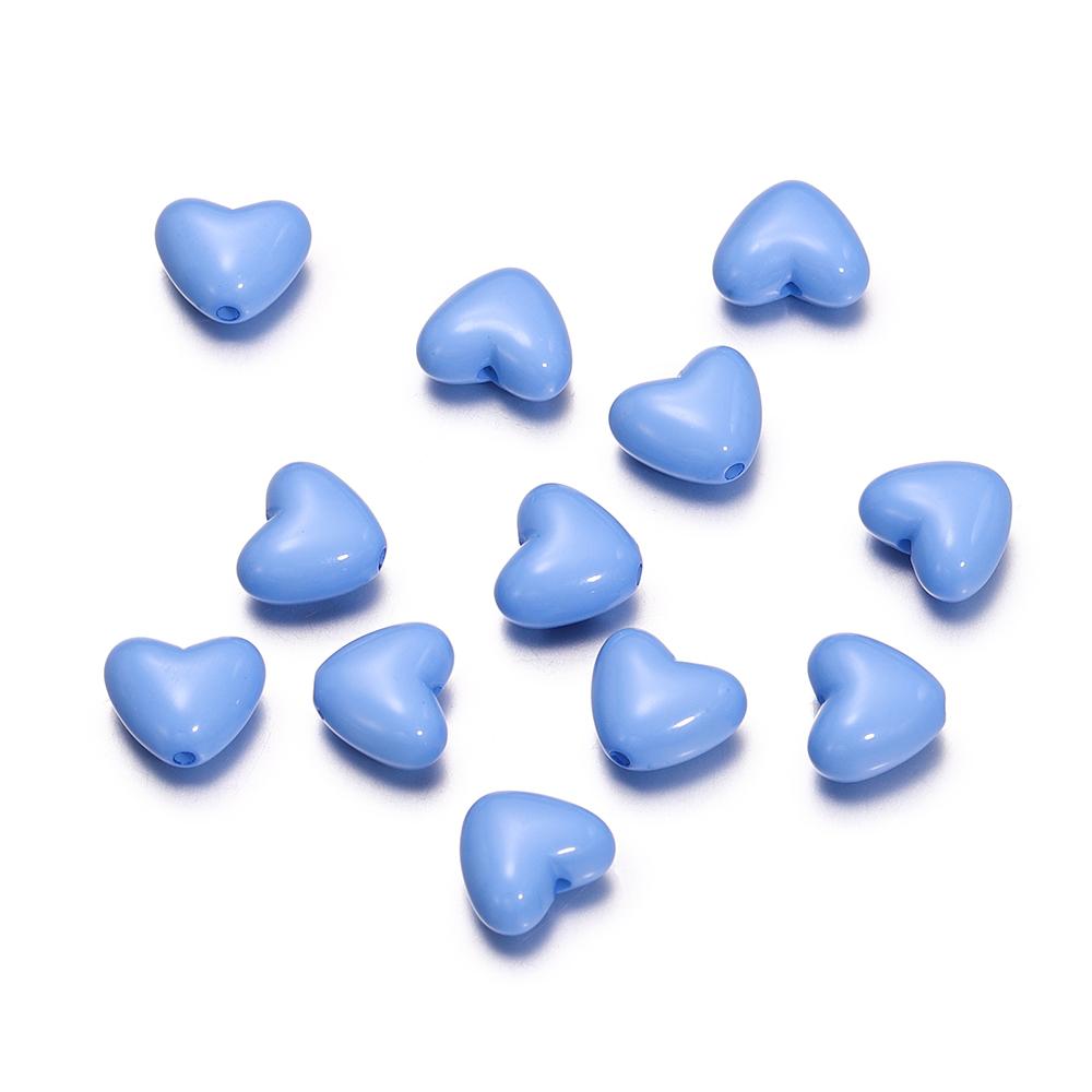 50pcs/Lot Heart Shape Acrylic Loose Spacer Beads for DIY Bracelet Necklace Jewelry Making Accessories Supplies Wholesale