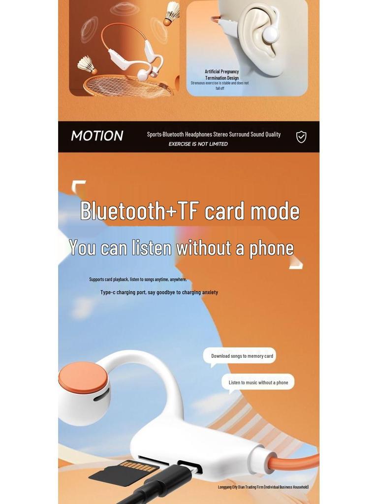 2025 Bone Conduction Bluetooth Sports Headphones: Painless Ear-Hook, Long Battery, Card Slot