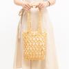 ENSPT Handwoven Wooden Bead Shoulder Bag - Women's Summer Niche Design