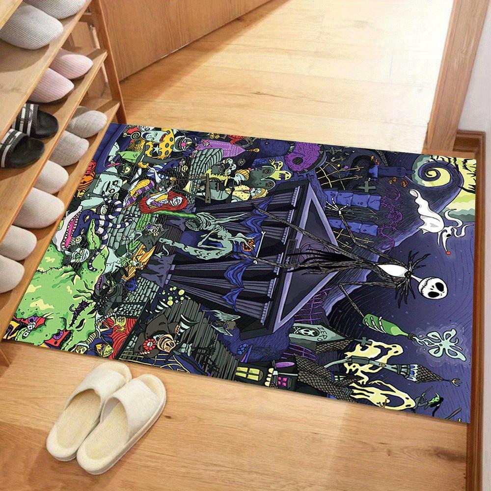 

1pc The Nightmare Before Christmas Carpet Area Rug, Bedroom, and Playroom - Durable, Stain-Resistant, and Easy To Clean, Living Room, Laundr 60cm by 90cm