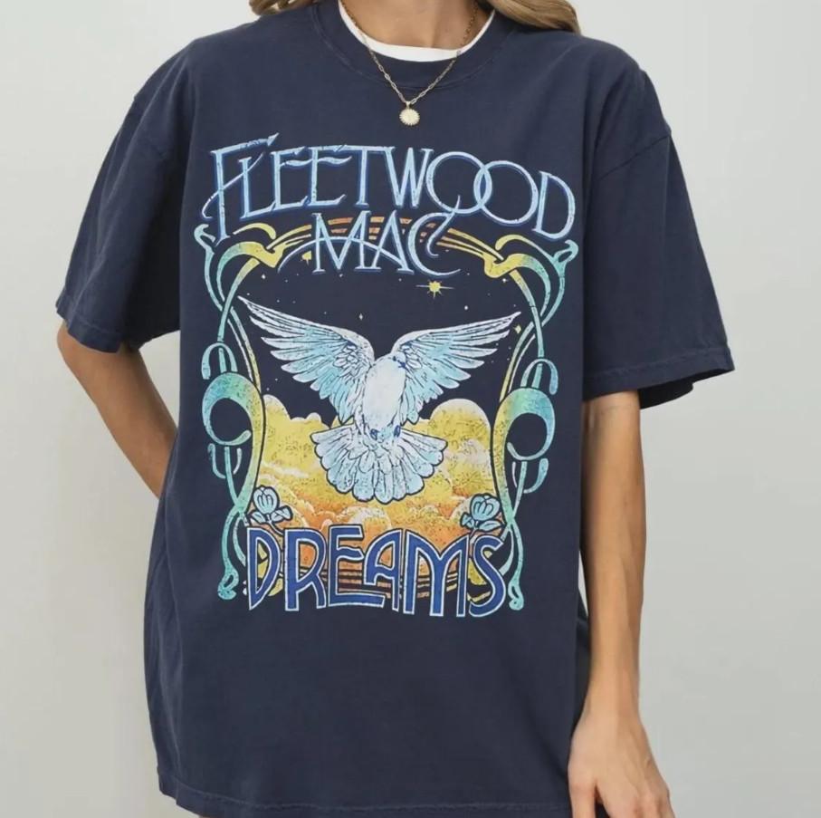 Fleetwood Mac Dreams Shirt Retro Rock Band Vintage Graphic Tee S