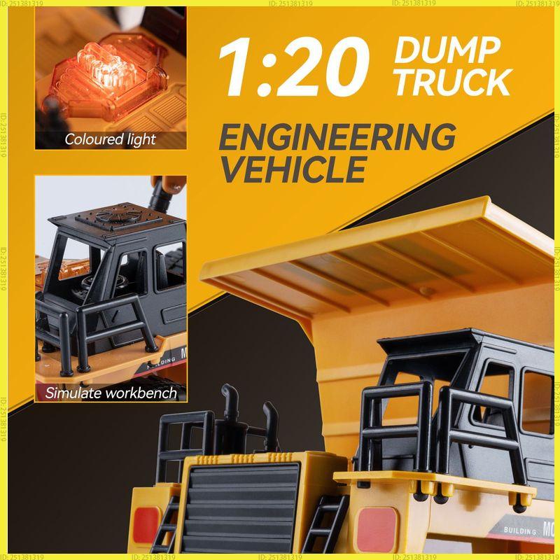New 4Wd Remote Control Rc Alloy Dump Truck Car Engineering Vehicle Radio Control Remote Control Car Toys Children'S Gifts