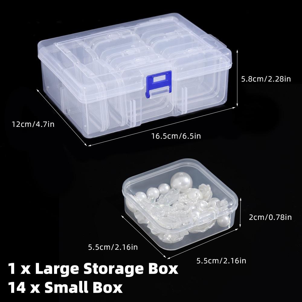 

Large Capacity Jewelry Box with 30 Compartments Clear Plastic Storage Box with Small Containers Organizing Pearls Small Items