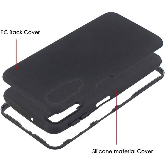 Étui pour téléphone - LuffyShop - Samsung Galaxy A7 (2018) - Souple - Noir - Trois en Un
