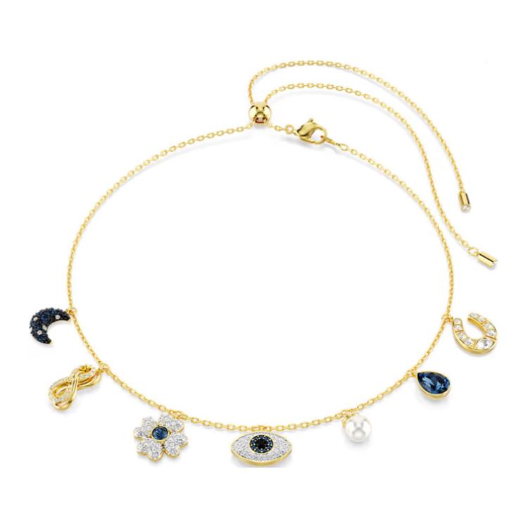 Swarovski Symbolica Evil Eye Design Crystal Necklace Women necklace Gold 5692164 Box (Random Color)