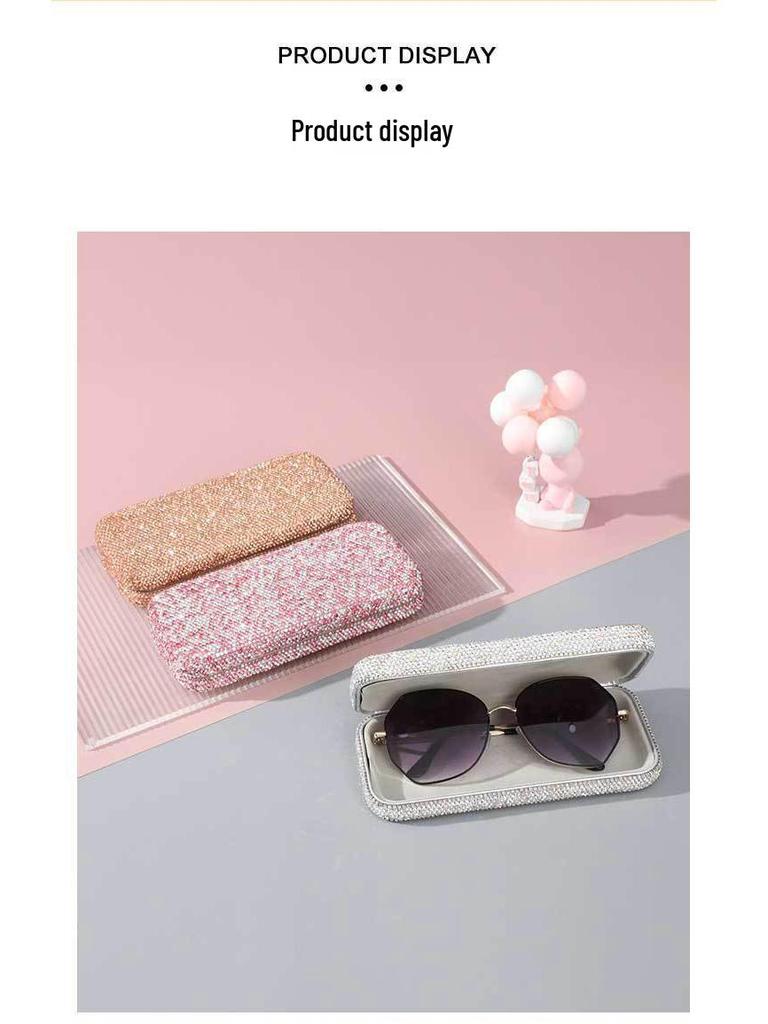 Diamond-Studded Car Sunglasses Holder - Portable Storage Box for Car Interior