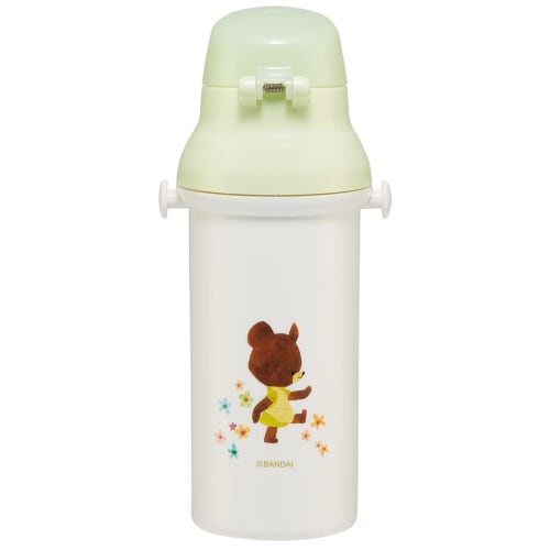 Skater Children's Plastic Water Bottle 480ml One Push Open/Close Antibacterial Child Friendly Lightweight Antibacterial Treatment Made In Japan Bear S