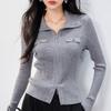 Bottom Shirt Women's New Autumn and Winter Inner Wear Can Be Worn Outside Long-sleeved High-end Polo Collar Double Zipper Top